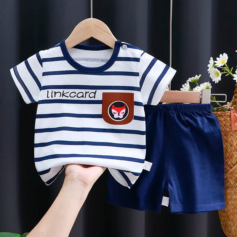 Kids Clothes Set featuring a playful monkey design, showcasing fun activities like ice and sponge application for kids.
