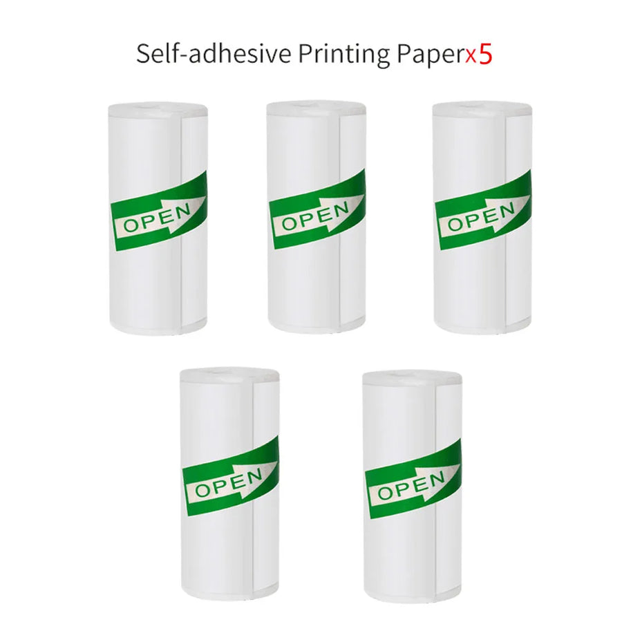 Mini Portable Printer Thermal Paper HD 57*25mm Universal Self-adhesive Roll Paper Label Sticker For Phone Printing Picture Photo UpTrend Deals