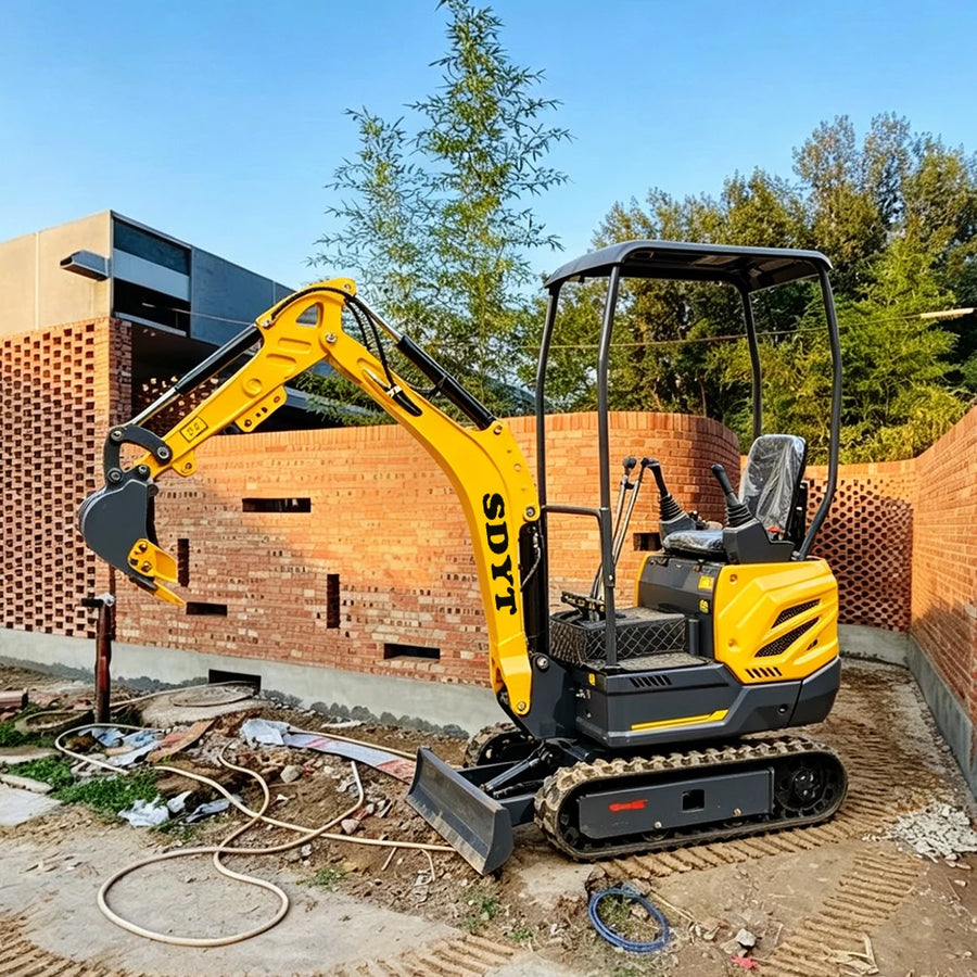 1.5 Ton Mini Excavator – Compact Micro Digger with Custom Colors for Greenhouse & Farm