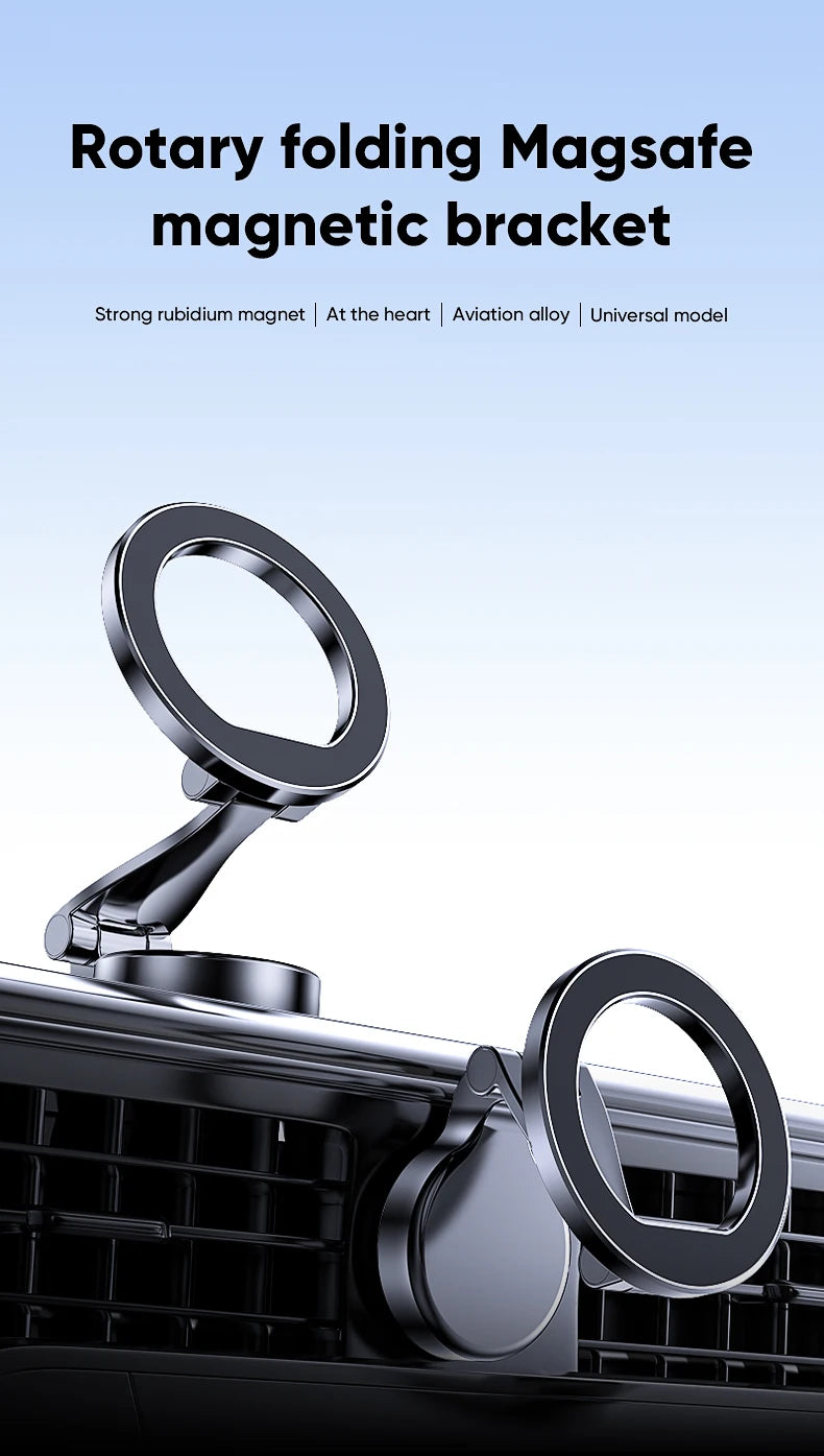 MagSafe Car Phone Holder, 360-Degree Rotating Magnetic Mount for Vehicles