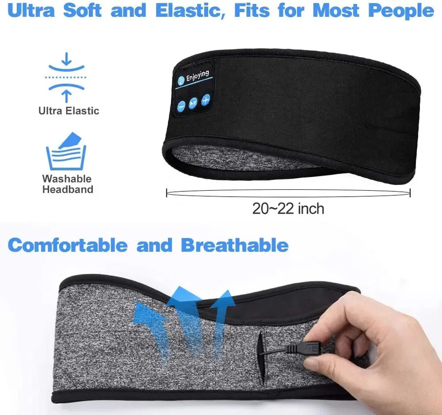 Bluetooth 5.4 Sleep Headphones – Wireless Headband with Eye Mask, for Sports