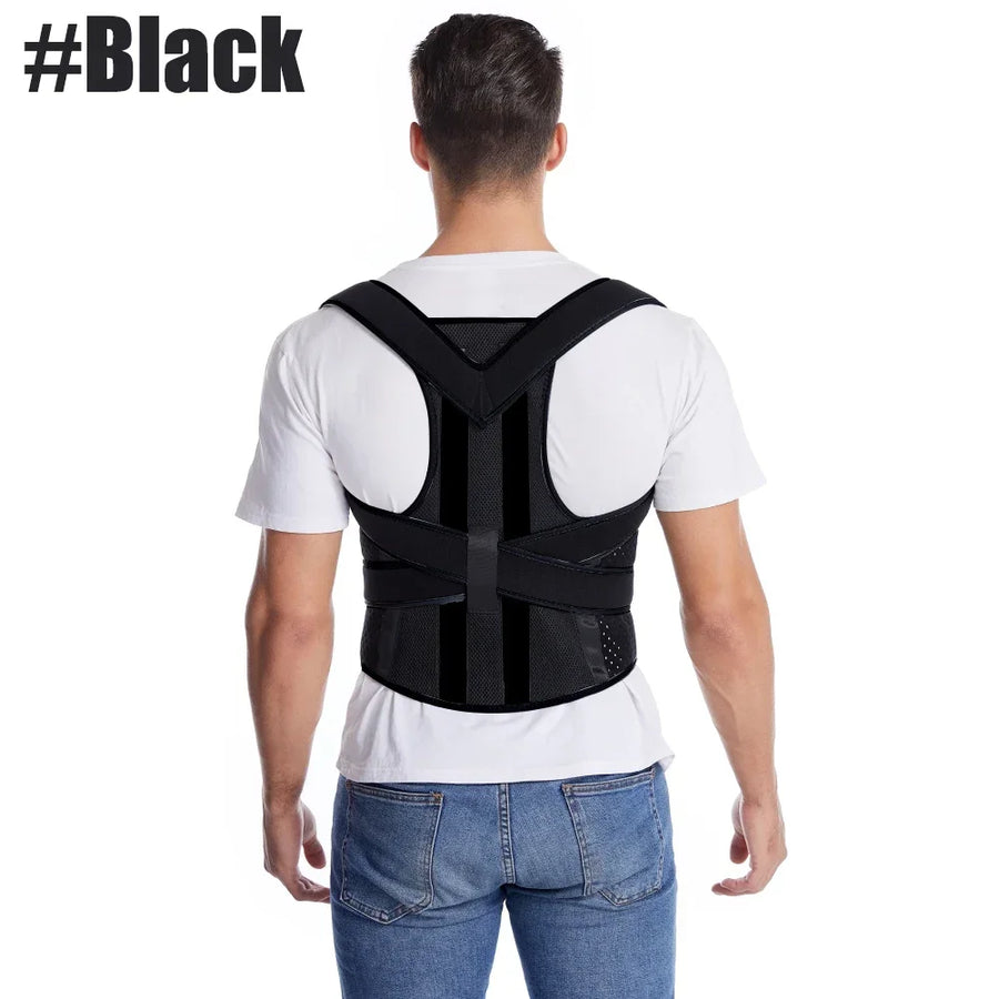 Posture Corrector for Back Pain – Adjustable Brace for Upper & Lower Back, Lumbar Support