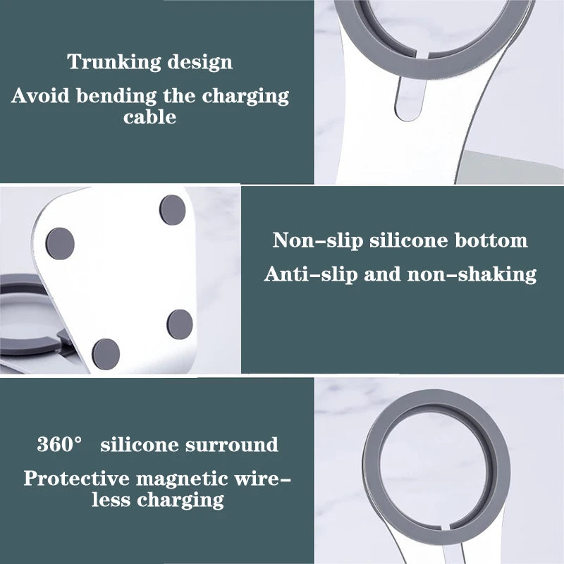 MagSafe Phone Charger Stand – Aluminum Alloy, Magnetic Holder for iPhone 12 Series, Fast Charging