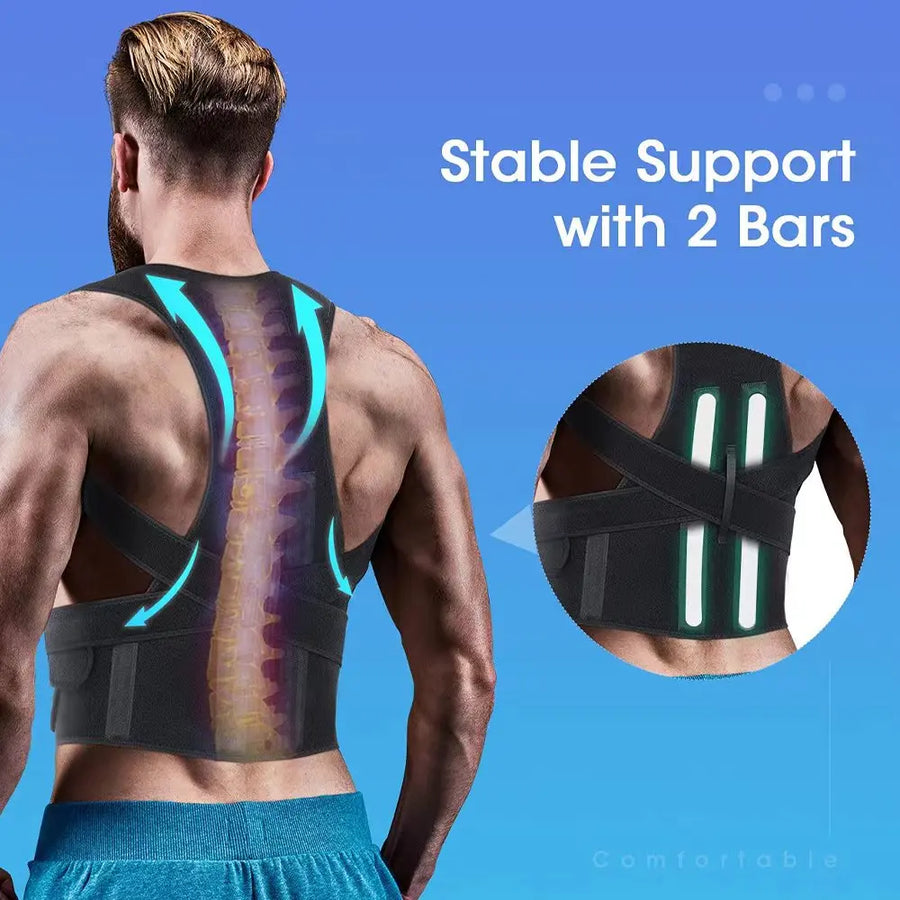 Posture Corrector for Men and Women – Adjustable Full Back Brace, Shoulder Straightener