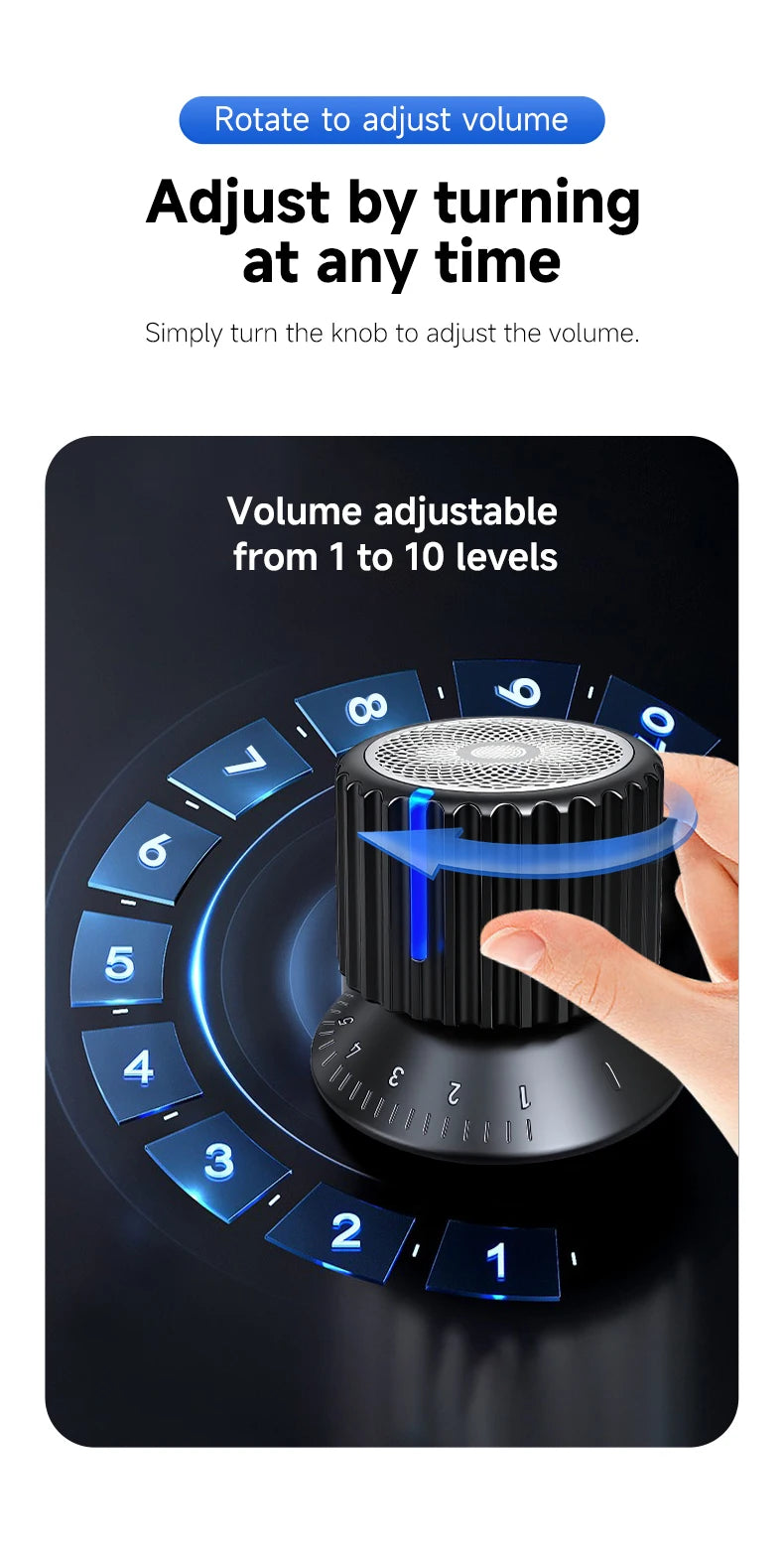 Portable Magnetic Bluetooth Speaker – Waterproof, Stereo Surround Sound with Subwoofer