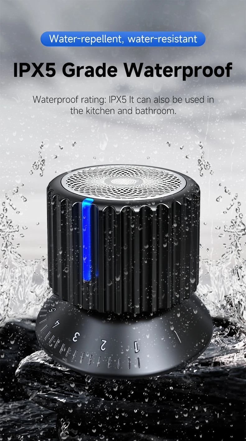 Portable Magnetic Bluetooth Speaker – Waterproof, Stereo Surround Sound with Subwoofer
