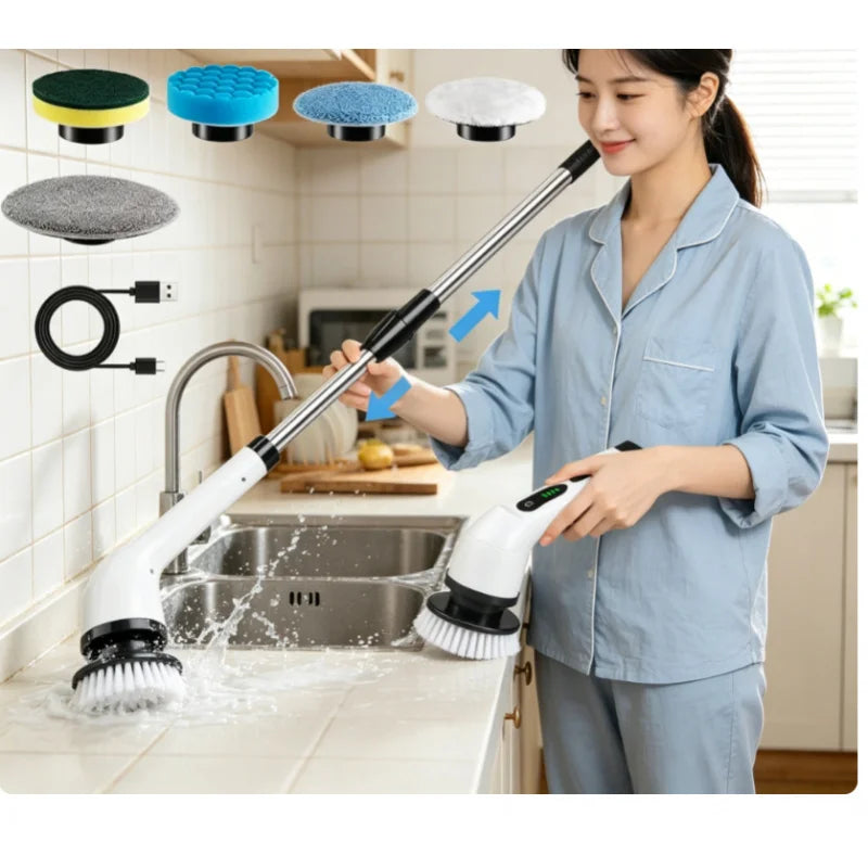 Cordless Electric Spin Scrubber – Multi-Purpose Cleaning Brush for Bathroom, Kitchen & Toilet