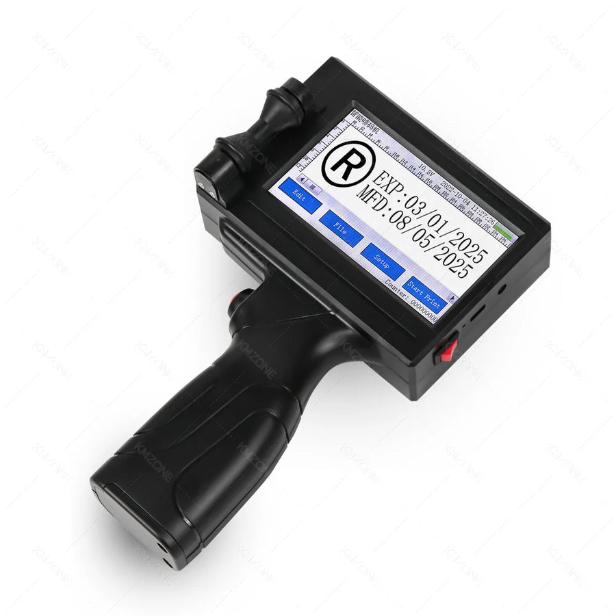 Portable handheld inkjet printer side view