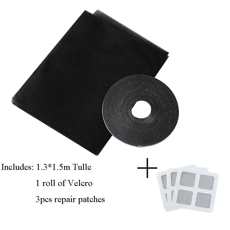 Magnetic Mosquito Net for Windows, Fly Screen with Self-Adhesive Tape
