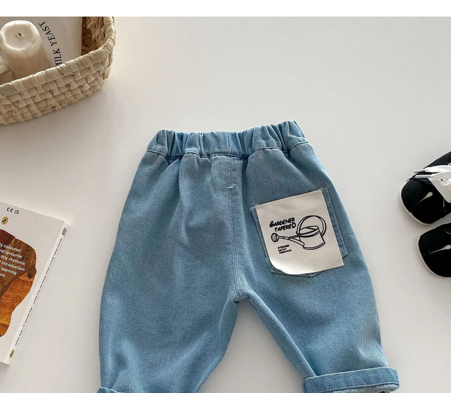 Toddler Boys Denim Pants – Soft Korean Style Casual (Ages 0-5)