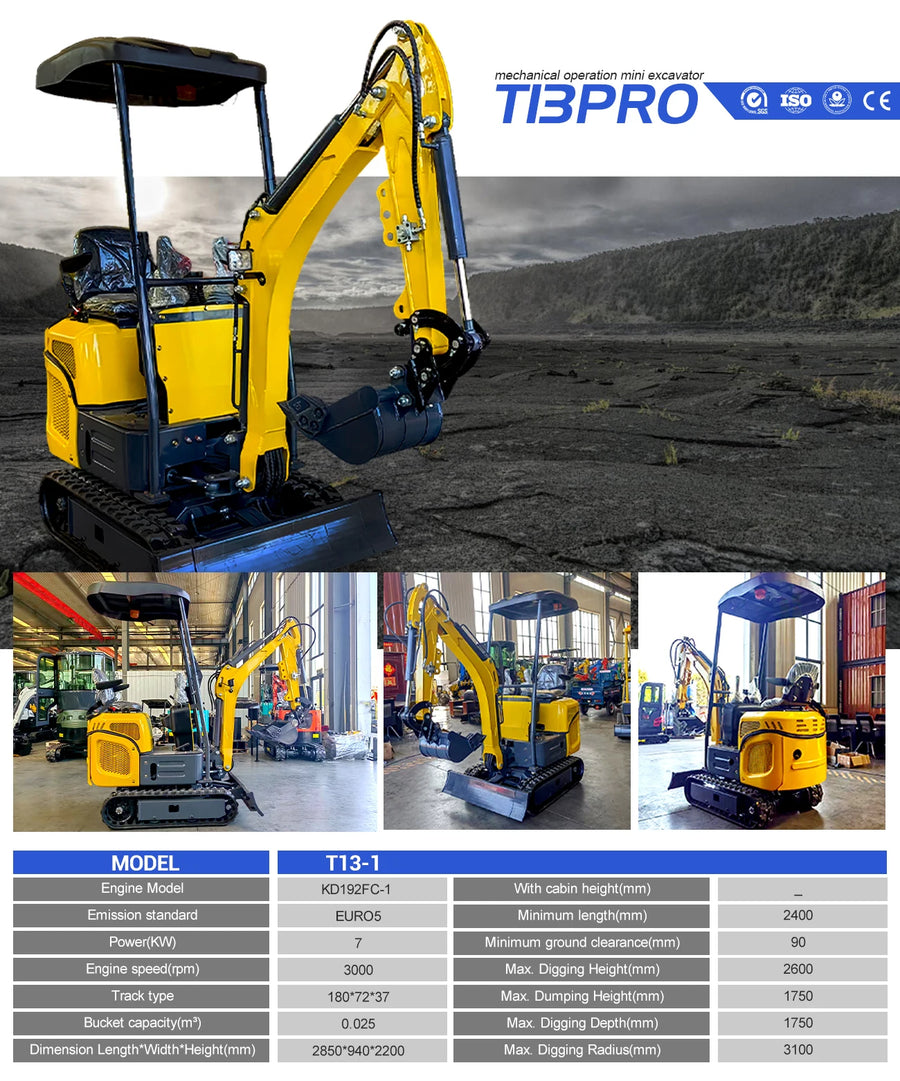 1.8 ton mini excavator – T13-1 Kubota model promotional composite
