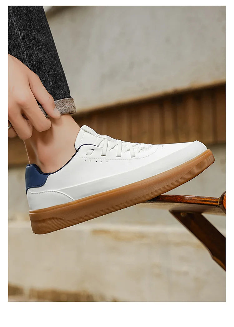 Men's Leather Casual Shoes, Lightweight Soft Sole