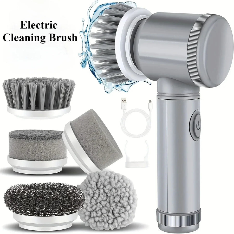 Cordless Electric Spin Scrubber, 5-in-1, for Bathroom Tile and Kitchen