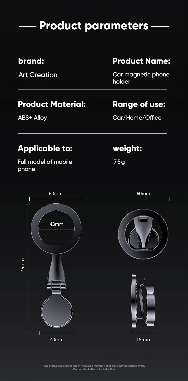 MagSafe Car Phone Holder, 360-Degree Rotating Magnetic Mount for Vehicles