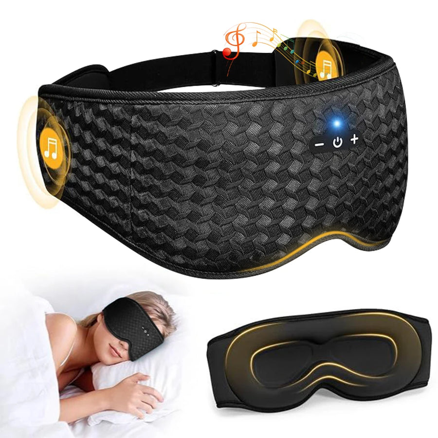 Bluetooth Sleep Headphones – 3D Eye Mask with Music, Soft Breathable