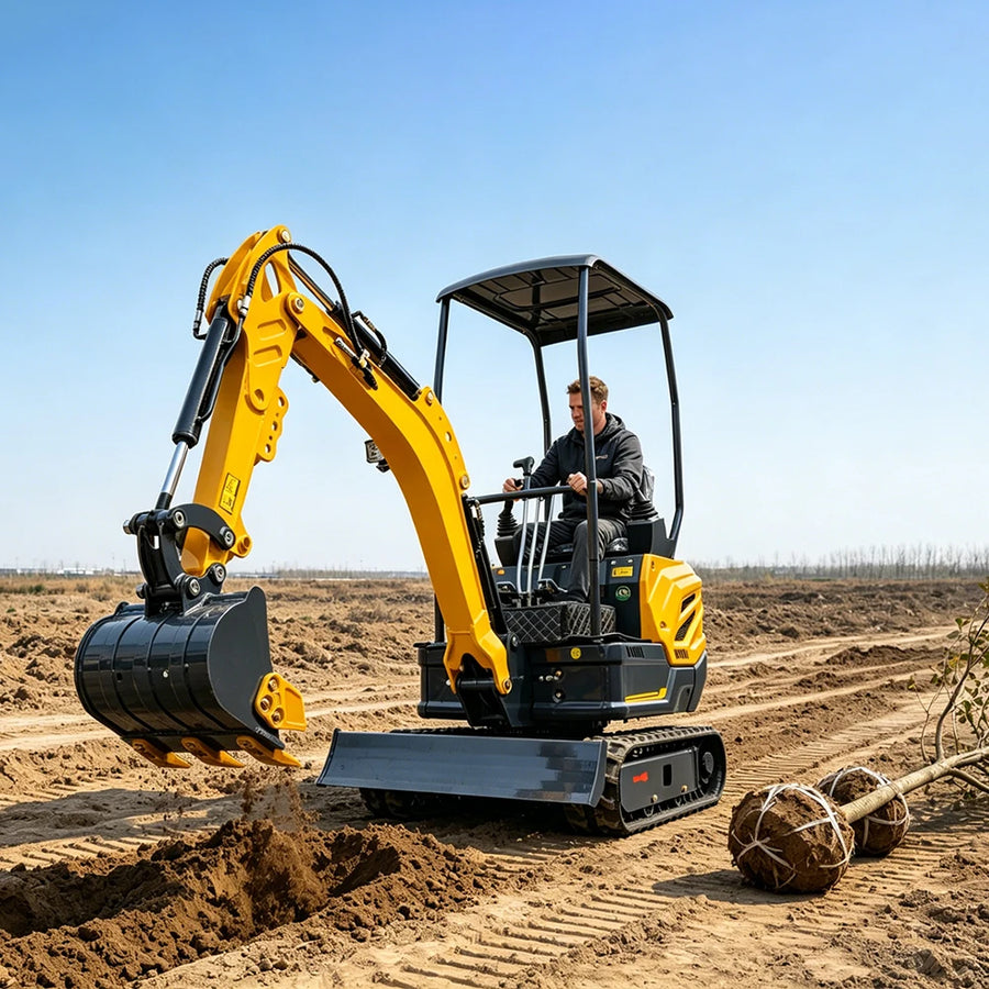 1.5 Ton Mini Excavator – Compact Micro Digger with Custom Colors for Greenhouse & Farm