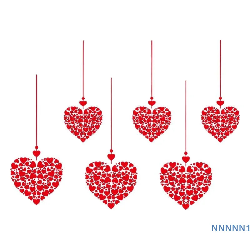 Valentine's Day Heart Stickers, Decorative Glass Window Decals