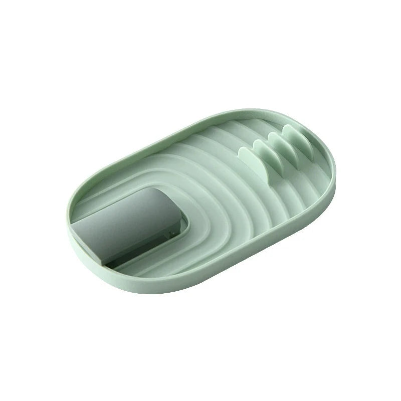 Spoon rest and pot lid holder side view