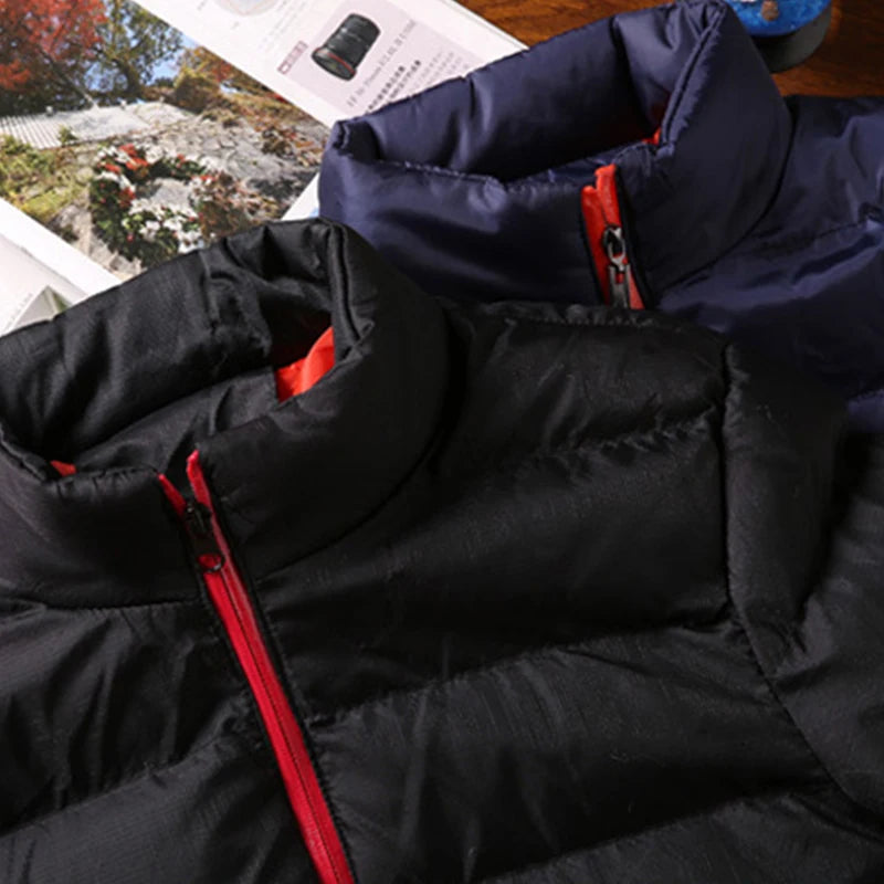 Men's winter jacket with stand collar, warm casual outerwear