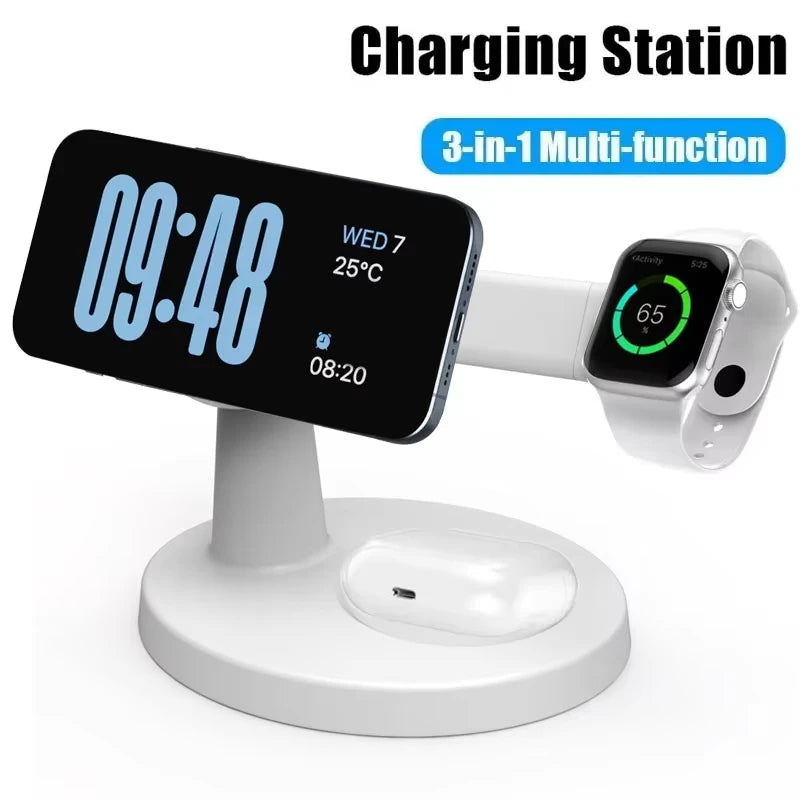 3-in-1 Wireless Charging Station – Fast Charge Phone, Watch & Earbuds