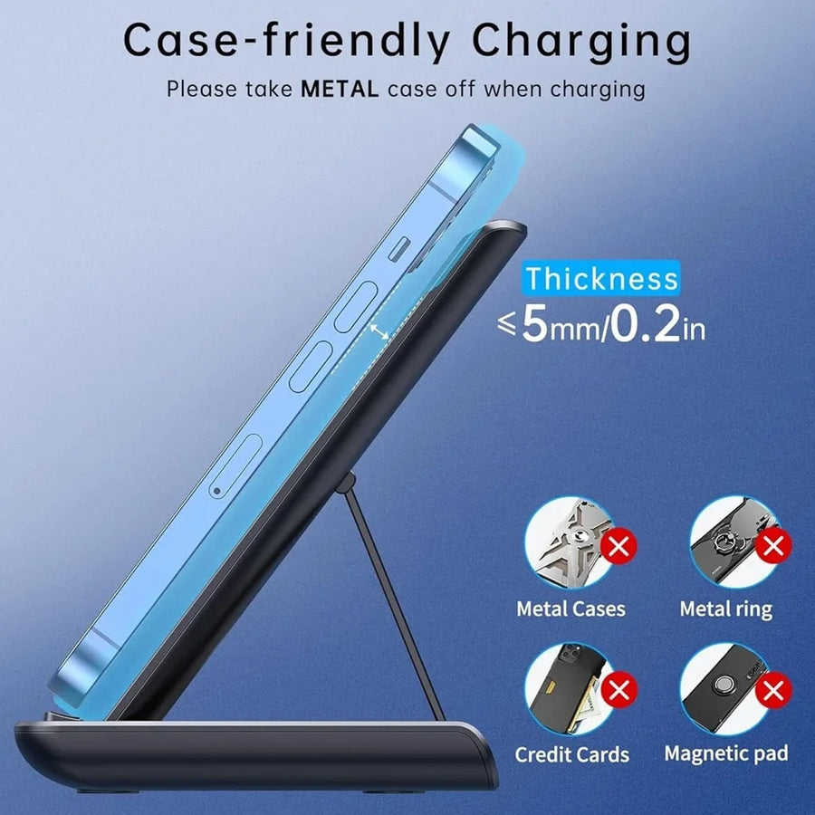 30W Foldable 3-in-1 Wireless Charging Station, Fast Charger for iPhone and Apple Watch