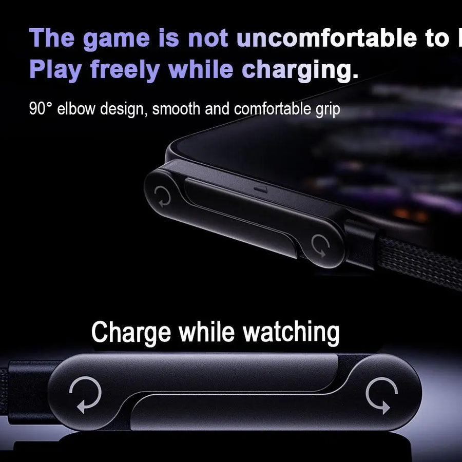 240W Fast Charging Cable with Foldable Phone Holder, USB-C