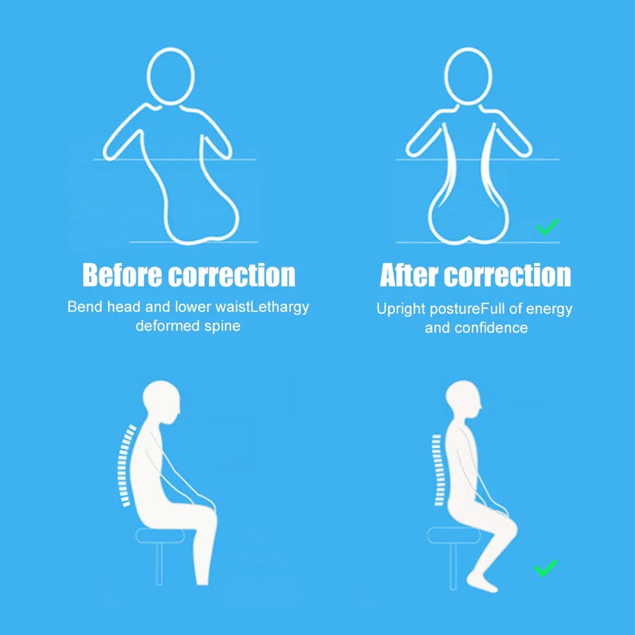 Posture Corrector for Back Pain – Adjustable Brace for Upper & Lower Back, Lumbar Support