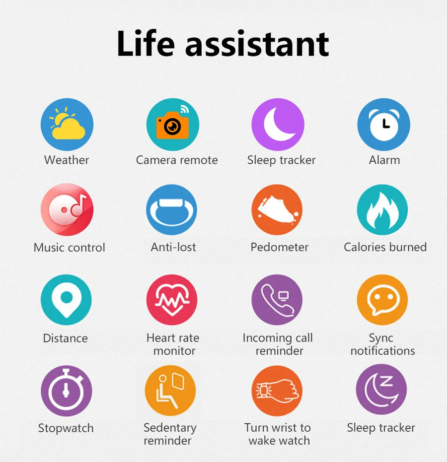 Multifunction Smart Watch, Message Reminder, Music Control, Sports Tracking
