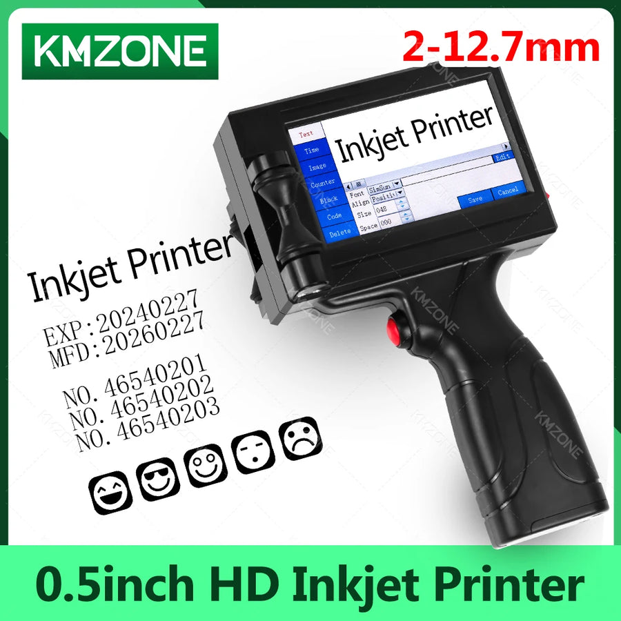 Portable handheld inkjet printer front view