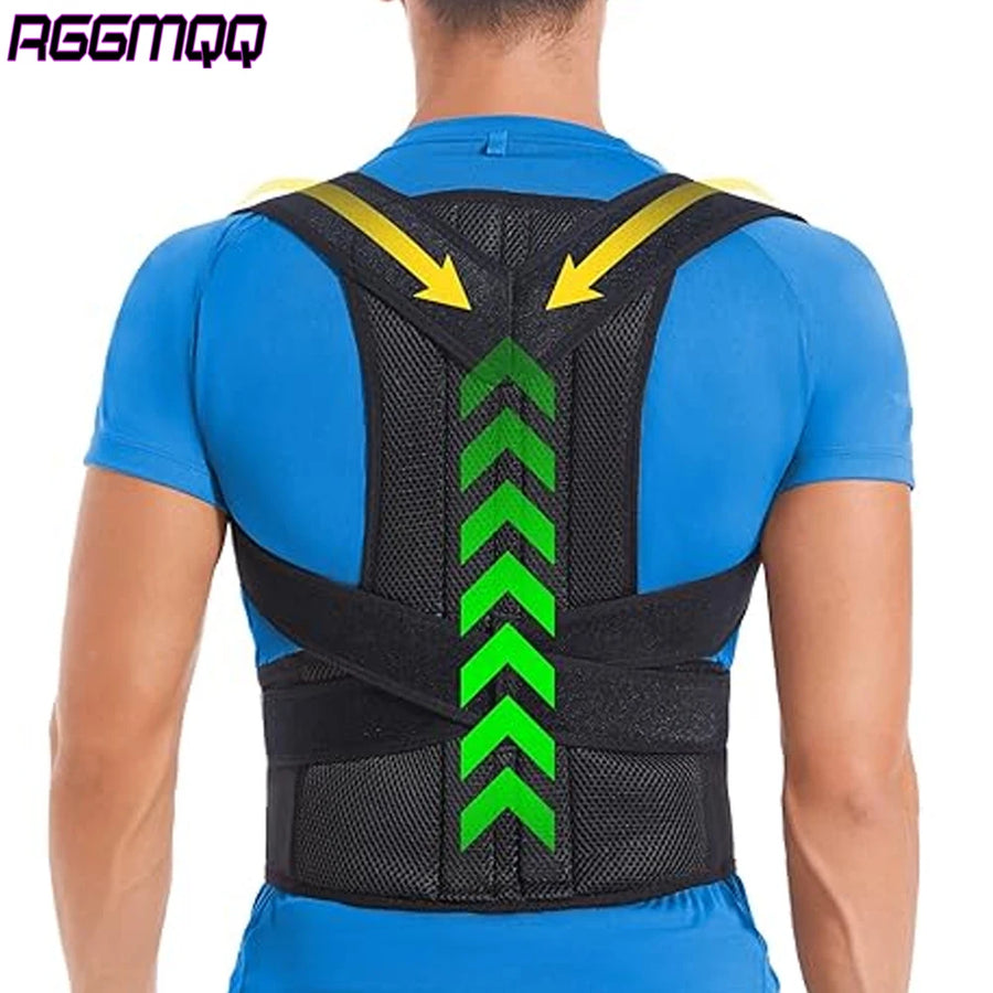 Posture Corrector for Back Pain – Adjustable Brace for Upper & Lower Back, Lumbar Support