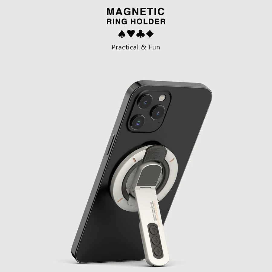 MagSafe Phone Grip Stand – 3-in-1 Magnetic Finger Ring Holder, Double-Sided Magnet