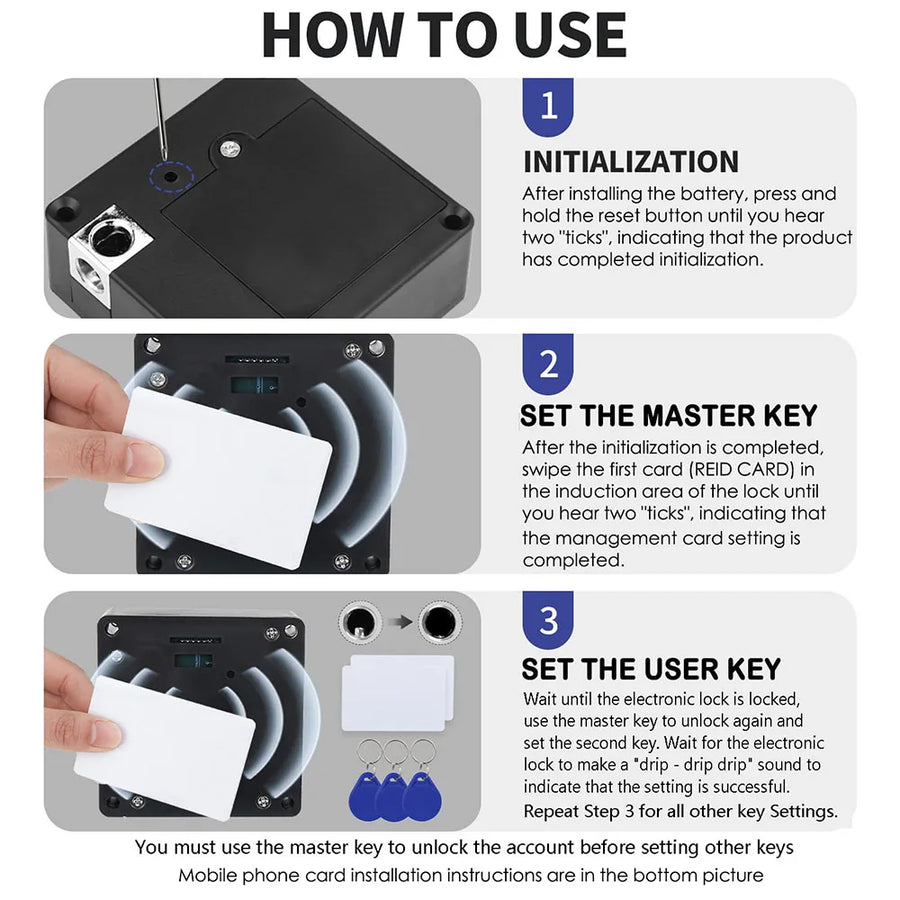RFID lock installed inside cabinet