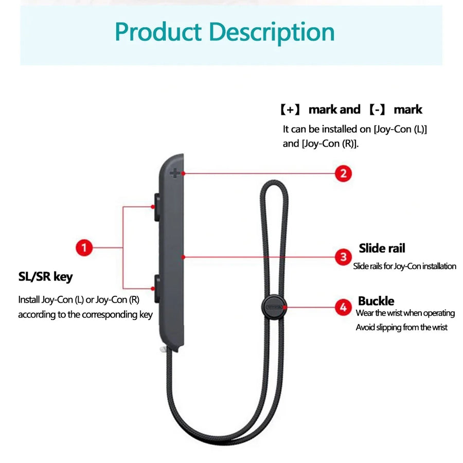 Game Grip Accessories for OLED Gamepad, Controller Hand Rope and Wrist Strap
