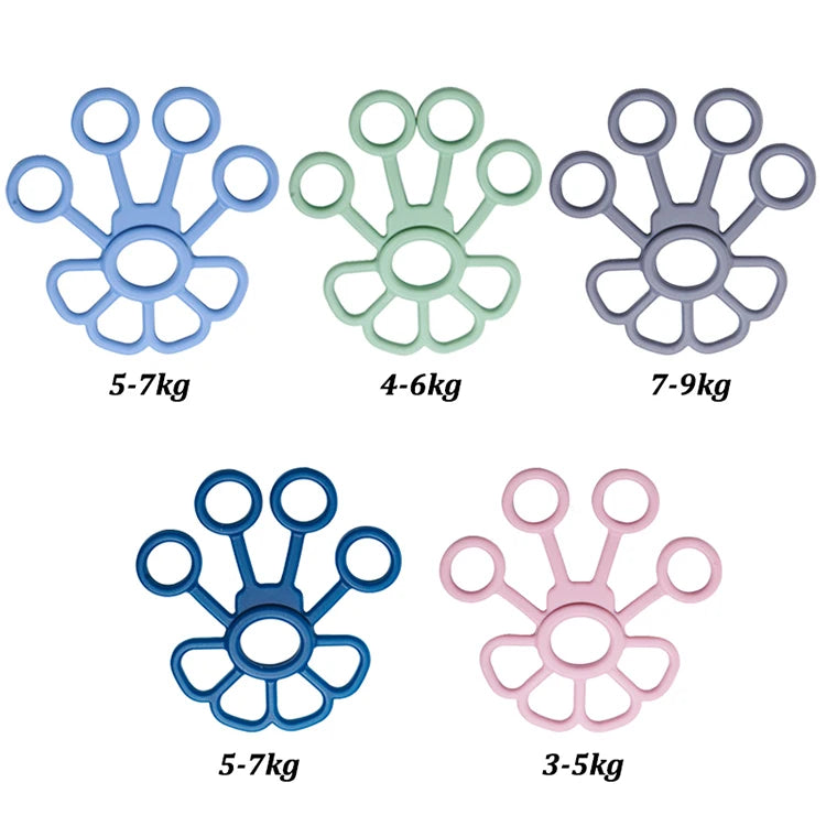 Silicone Finger Exerciser, Hand Grip Strength Trainer for Forearm and Muscle