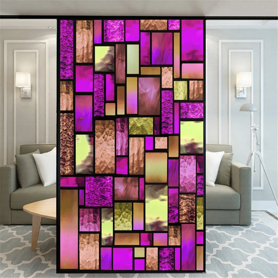 Privacy Window Film – Stained Glass, Static Cling, No Glue