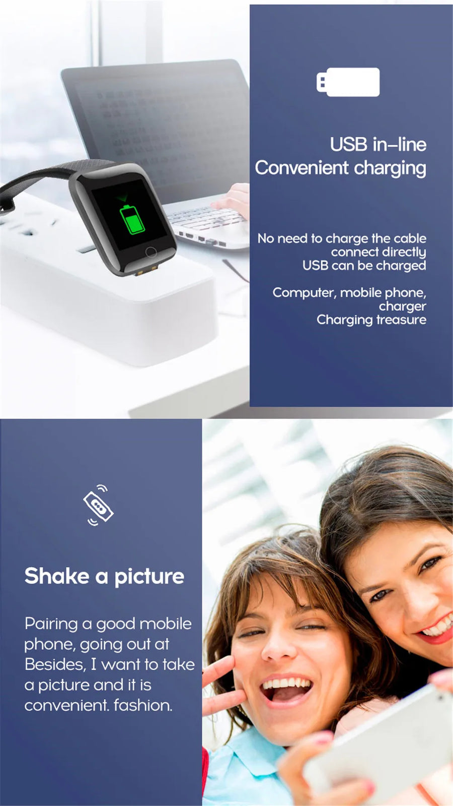 Smart Watch for Men & Women – Message & Fitness Monitor Bracelet
