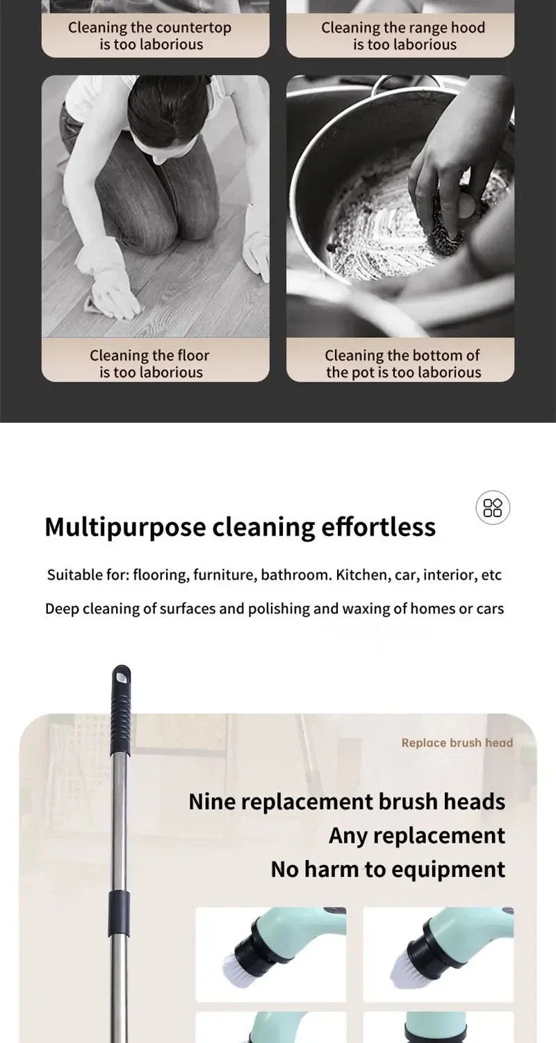 Cordless Electric Spin Scrubber – Multi-Purpose Cleaning Brush for Bathroom, Kitchen & Toilet