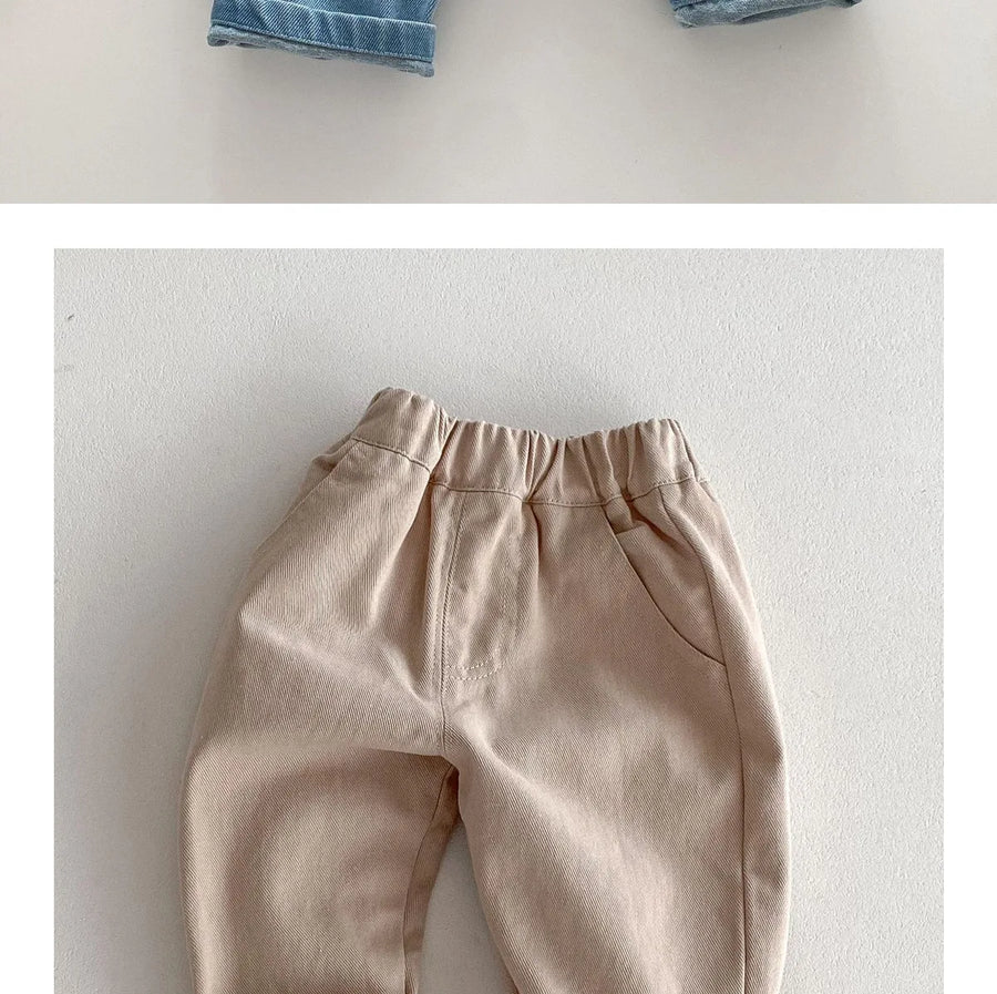 Toddler Boys Denim Pants – Soft Korean Style Casual (Ages 0-5)
