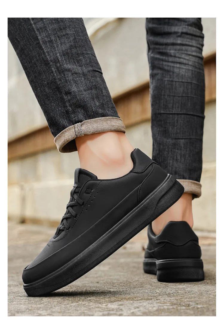 Men's Leather Casual Shoes, Lightweight Soft Sole