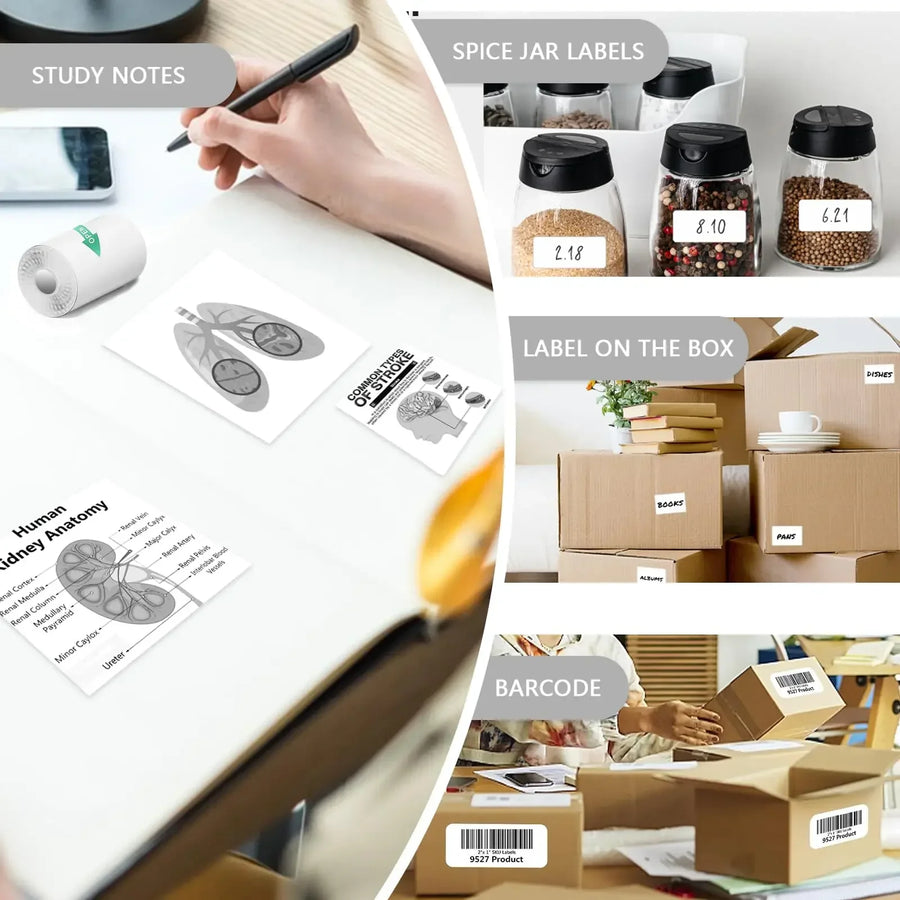 Mini Portable Printer Thermal Paper HD 57*25mm Universal Self-adhesive Roll Paper Label Sticker For Phone Printing Picture Photo UpTrend Deals