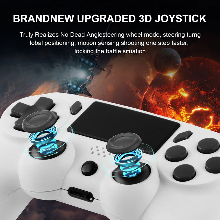 Wireless Gamepad with 6-Axis Gyroscope – PC Joystick with Touchpad, Dual Vibration for PS4/PS3/PC
