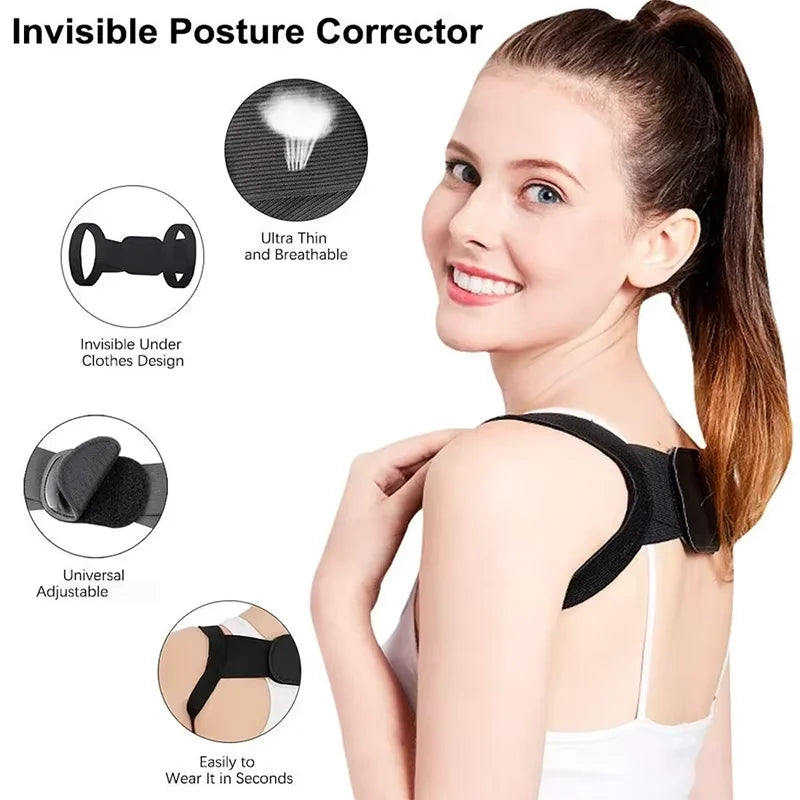 Adjustable Posture Corrector – Back Support Shoulder Belt, Straightens Spine, Corrects Posture