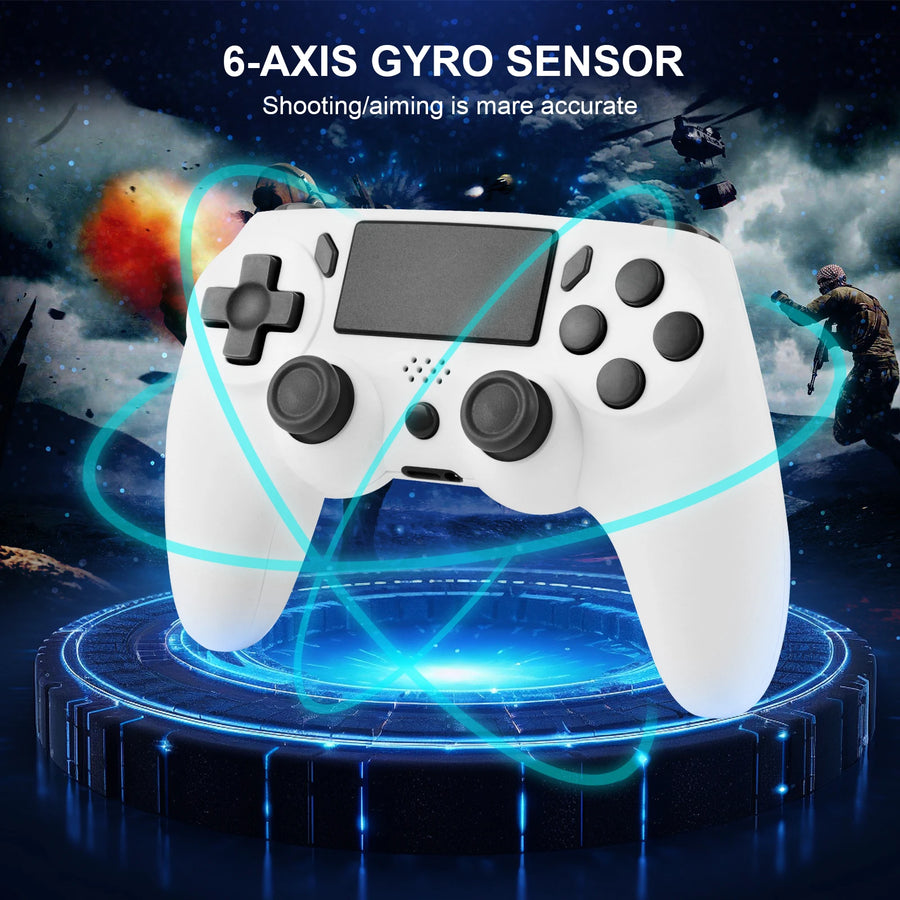 Wireless Gamepad with 6-Axis Gyroscope – PC Joystick with Touchpad, Dual Vibration for PS4/PS3/PC