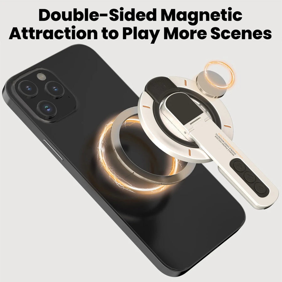 Magnetic Phone Stand for Desk – Double-Sided Rotating Holder for iPhone 17/16, MagSafe