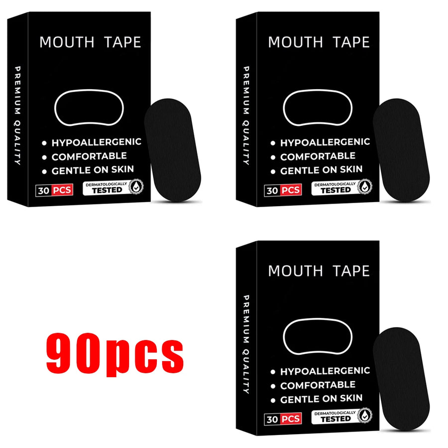 Anti-snoring mouth tape for sleeping, hypoallergenic sleep strips – 90 piece pack