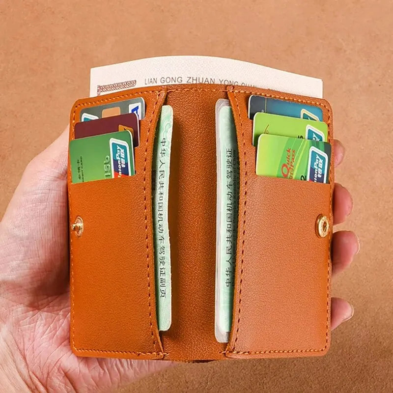 Slim PU Leather Wallet, Ultra-Thin Card Holder for Men and Women