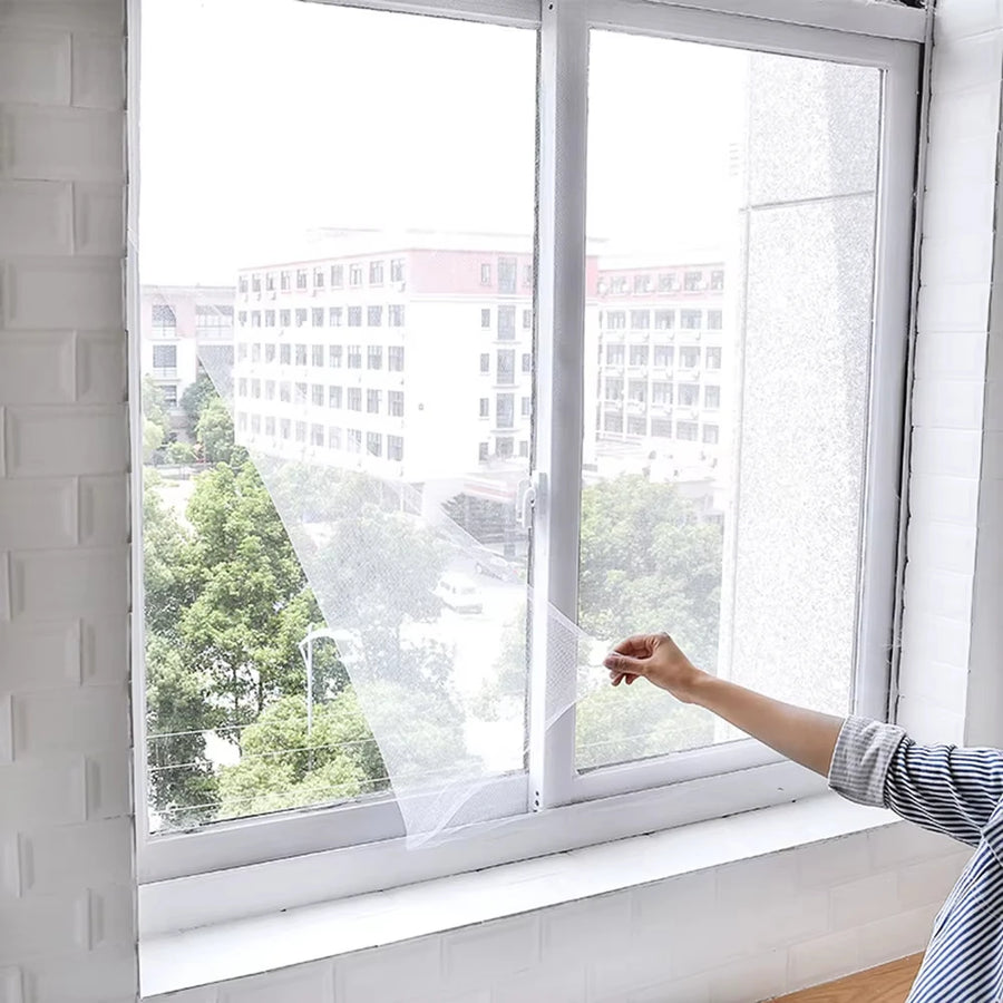 Magnetic Mosquito Net for Windows, Fly Screen with Self-Adhesive Tape
