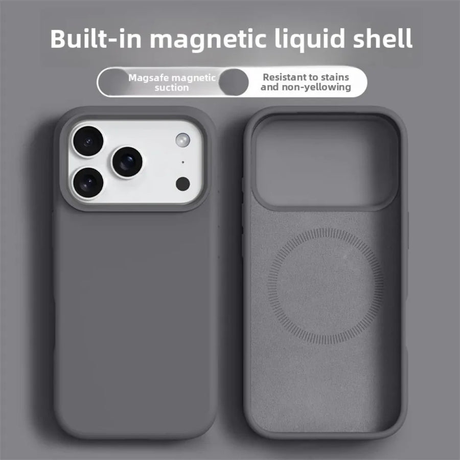 Magnetic Phone Case for iPhone 17/16 Pro Max, Liquid Silicone, MagSafe-Compatible