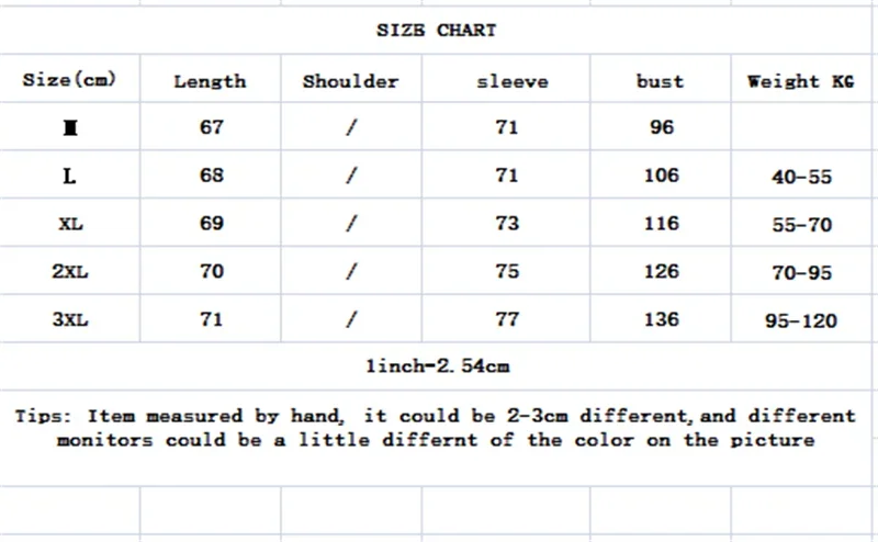 Size chart for womens plus size long sleeve t-shirt, measurements in centimeters for sizes M to XXL