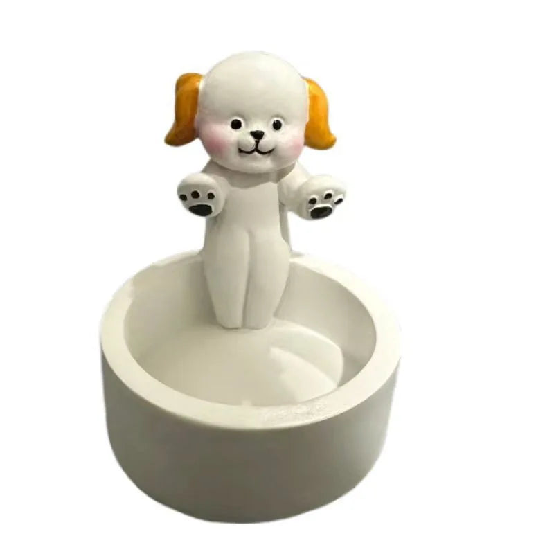 Animal Resin Candle Holder – Cat, Dog & Rabbit Styles